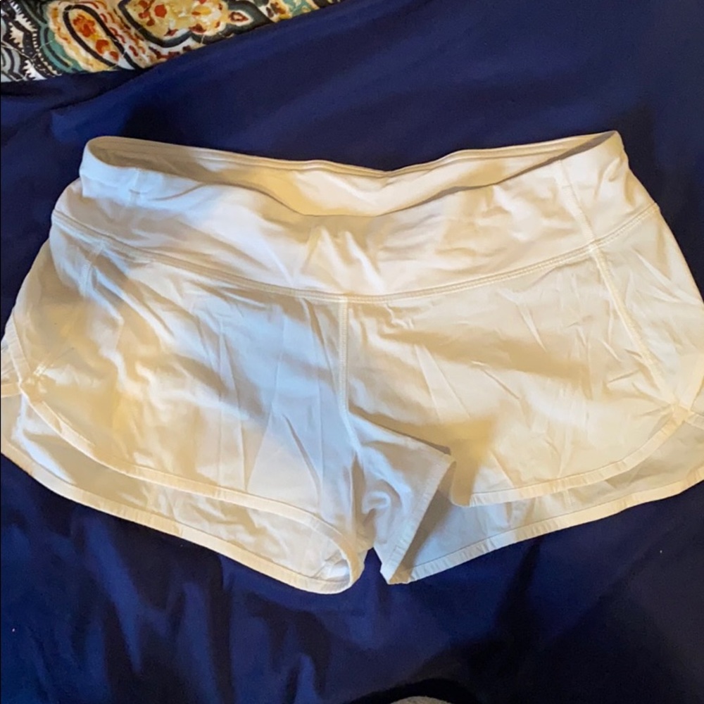 White Lululemon shorts